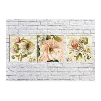 Set 3 tablouri tablo center vintage flowers