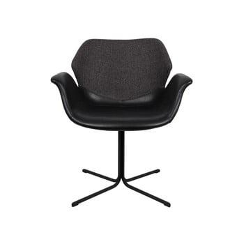 Set 2 scaune cu cotiere zuiver nikki, negru - gri
