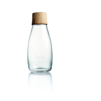 Sticlă cu capac din lemn retap, 500 ml
