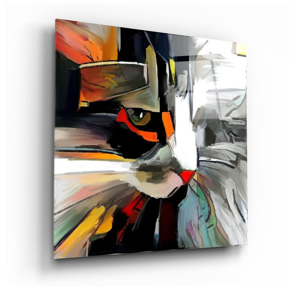 Tablou din sticlă Insigne Abstract Cat, 60 x 60 cm bonami.ro