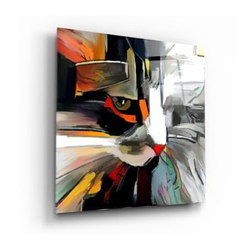 Tablou din sticlă insigne abstract cat, 60 x 60 cm