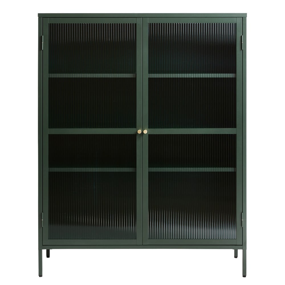 Poza Vitrina din metal Unique Furniture Bronco, inaltime 140 cm, verde