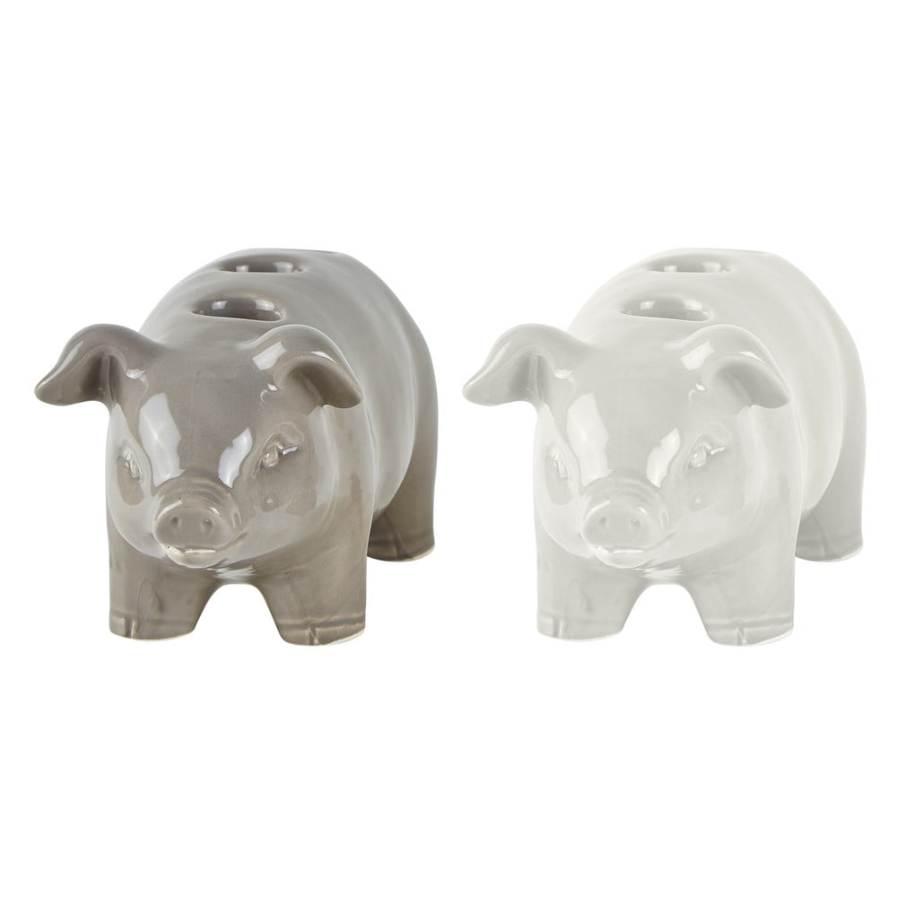Set 2 suporturi lumânări KJ Collection Pigs, 10,5 cm