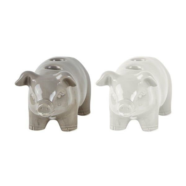 Set 2 suporturi lumânări KJ Collection Pigs, 10,5 cm