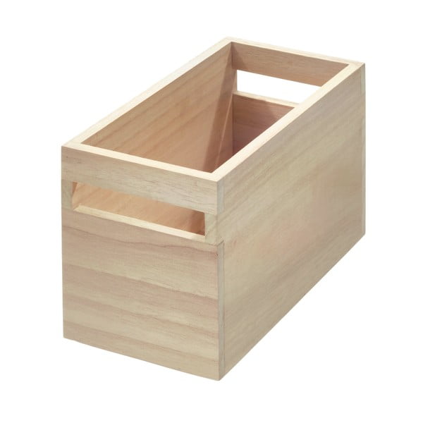 Cutie depozitare din lemn paulownia iDesign Eco Wood, 12,7 x 25,4 cm
