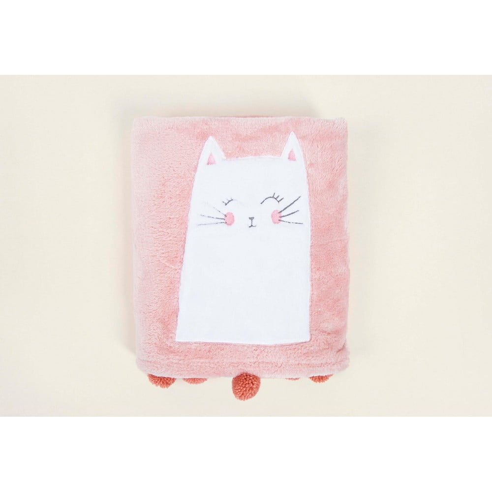  Pătură pentru copii roz din bumbac 75x120 cm Kitty – Mijolnir 