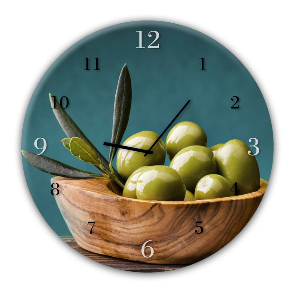 Ceas de perete Styler Glassclock Olives, ⌀ 30 cm bonami.ro