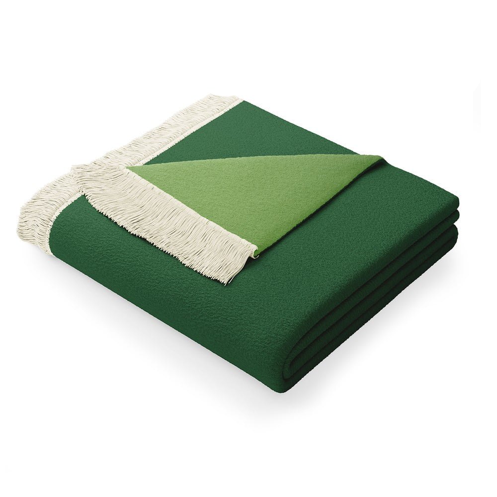 Pătură cu amestec de bumbac AmeliaHome Franse, 150 x 200 cm, verde 150 imagine noua somnexpo.ro