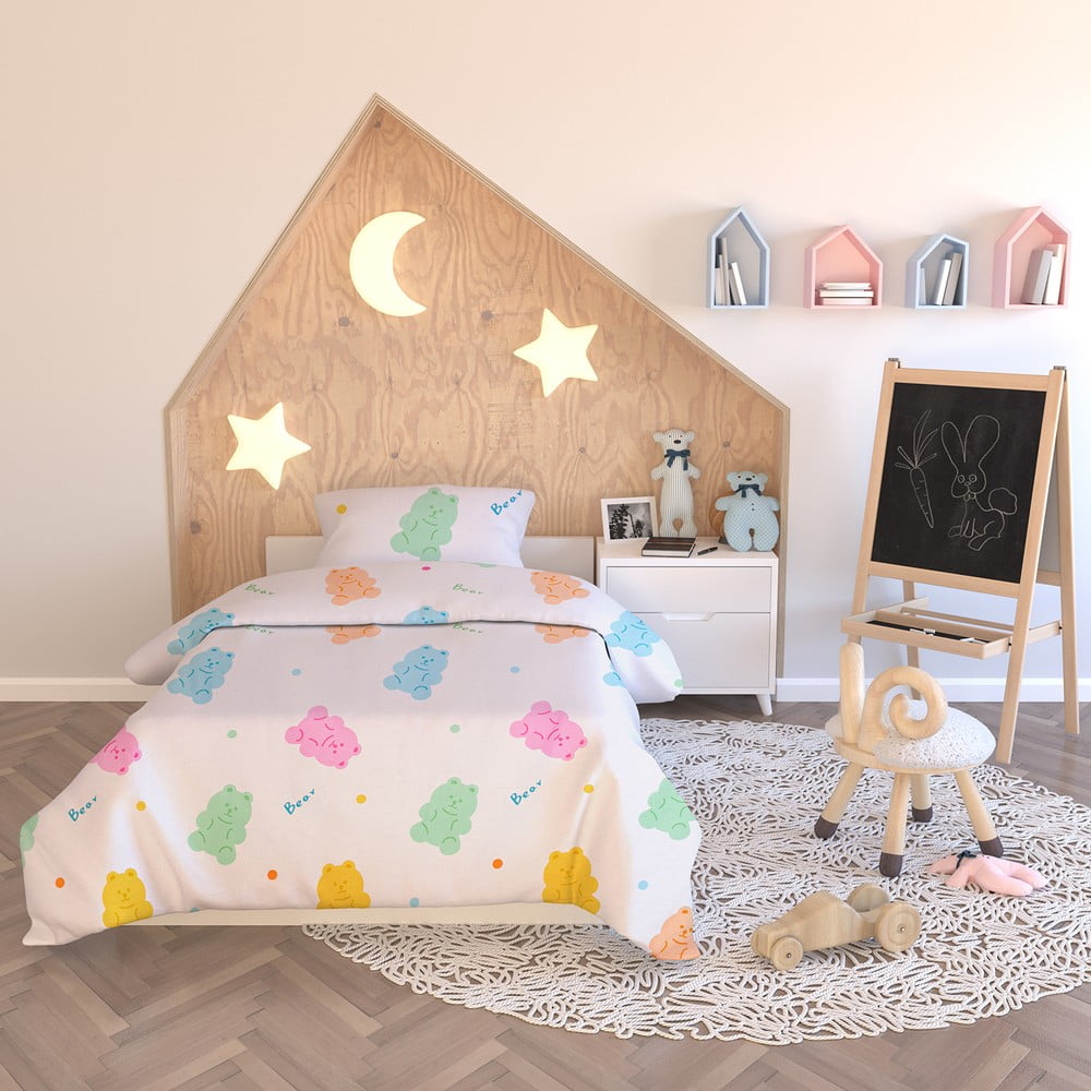 Lenjerie de pat din bumbac pentru copii AmeliaHome Candy Bears, 135 x 200 cm 135 imagine noua somnexpo.ro