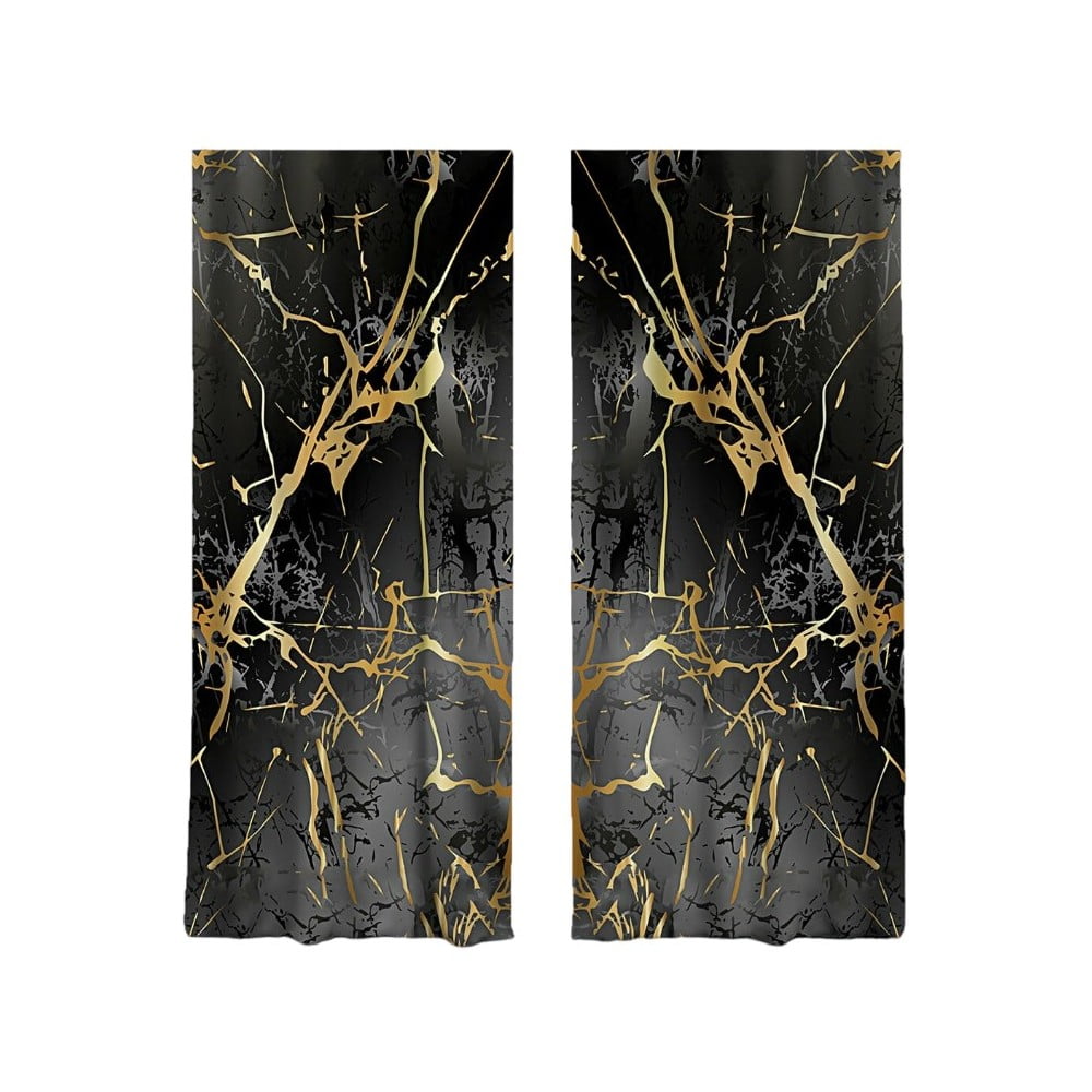  Draperii negre-aurii 2 buc. 140x260 cm – Mila Home 