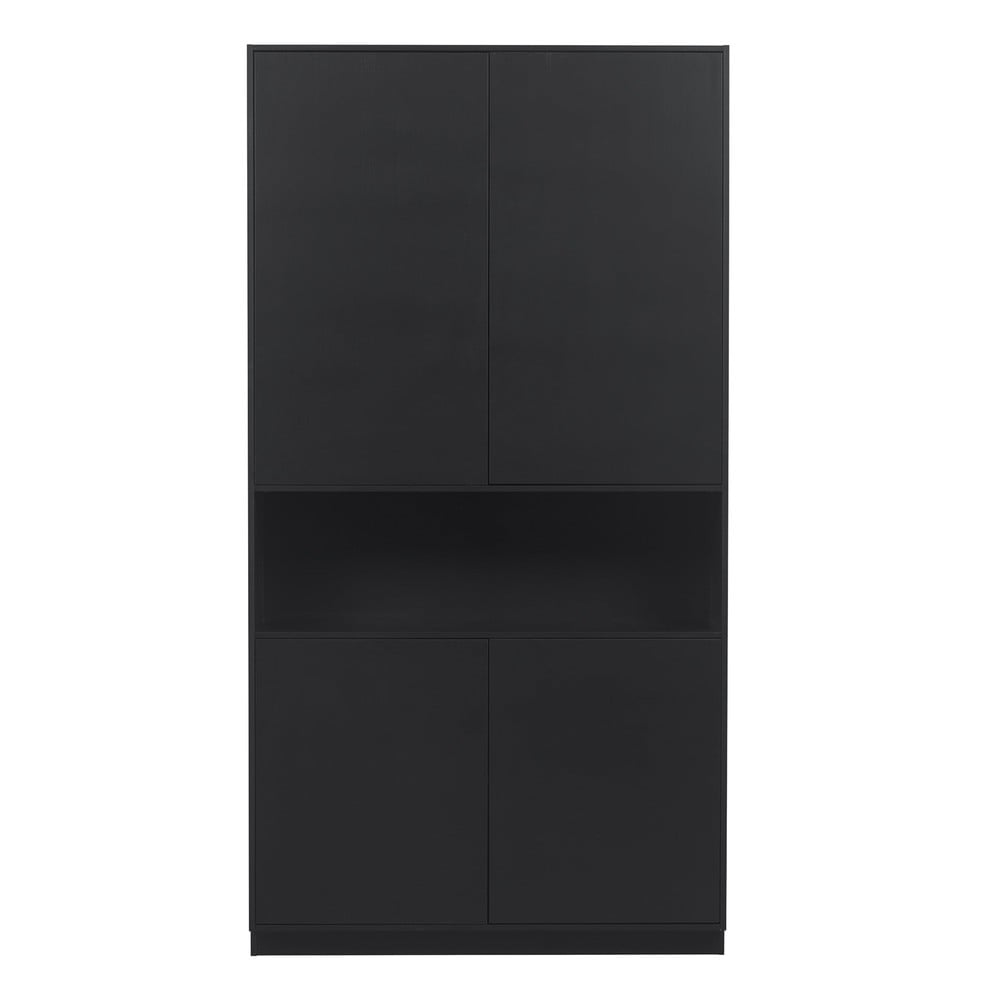 Dulap modular negru din lemn masiv de pin 110x210 cm Finca – WOOOD