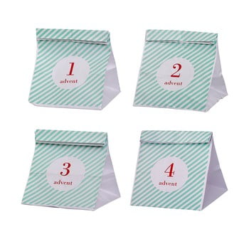 Set 4 pungi de hârtie advent pentru cadou bloomingville