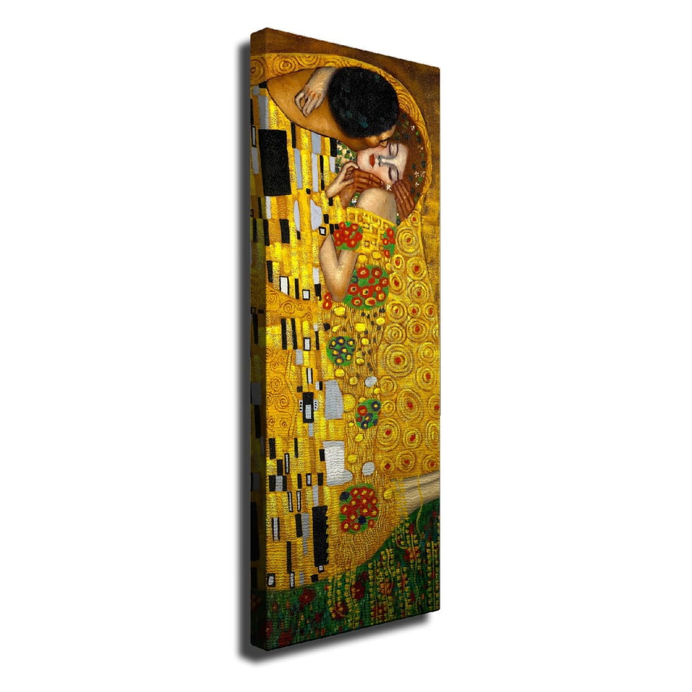 Reproducere tablou pe pânză Gustav Klimt The Kiss, 30 x 80 cm bonami.ro imagine 2022