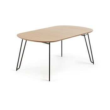 Masă de dining extensibilă cu aspect de lemn de stejar la forma novac, 140 x 90 cm