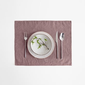 Suport din in pentru farfurie linen tales, 35 x 45 cm, mov șters