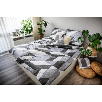 Lenjerie de pat din bumbac satinat cotton house kevin, 140 x 200 cm, gri