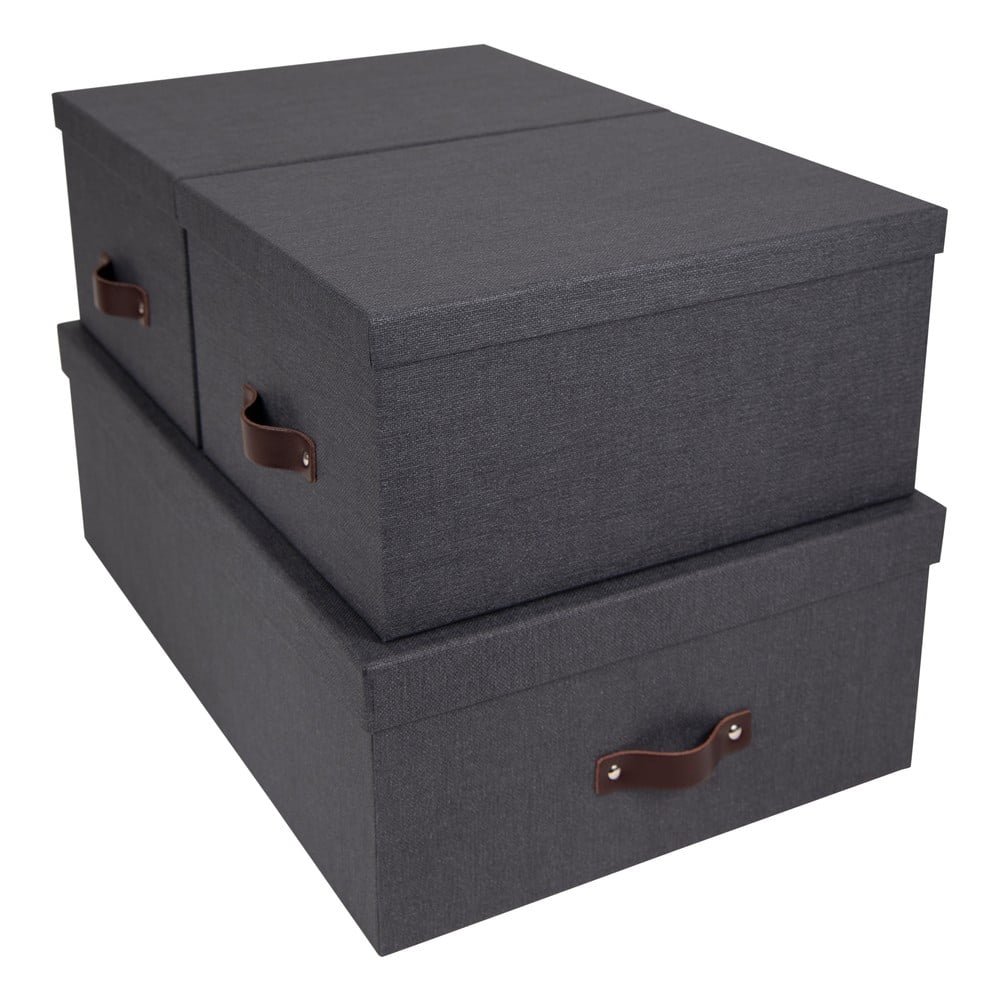 Set 3 cutii de depozitare Bigso Box of Sweden Inge, negru Bigso Box of Sweden imagine 2022