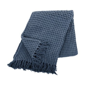 Pătură din bumbac tiseco home studio waffle, 130 x 170 cm, albastru