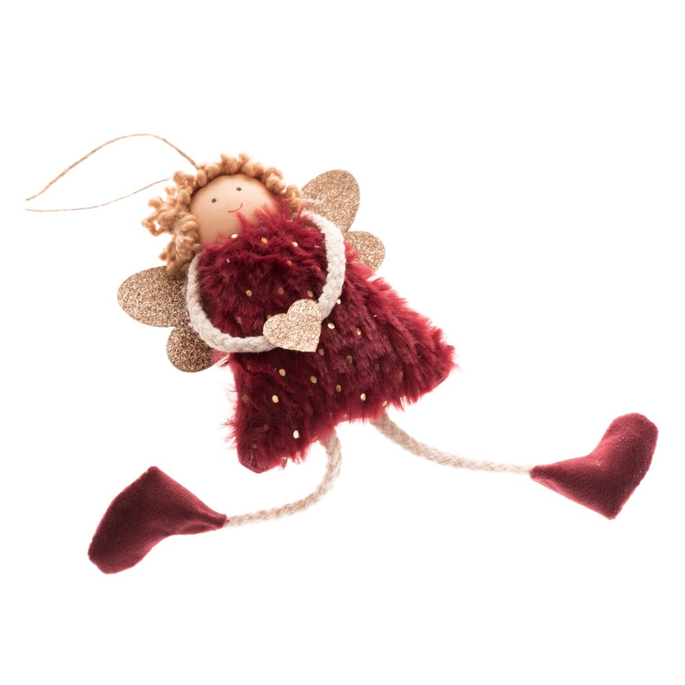 Poza Decoratiune de agatat din material textil Dakls Angel, rosu inchis