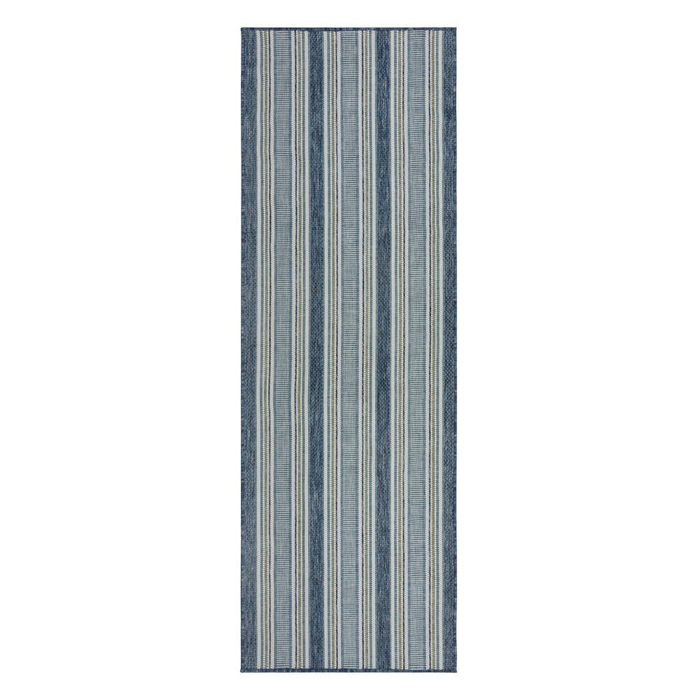 Covor pentru exterior și interior albastru-verde 80x230 cm Roma Stripe – Flair Rugs