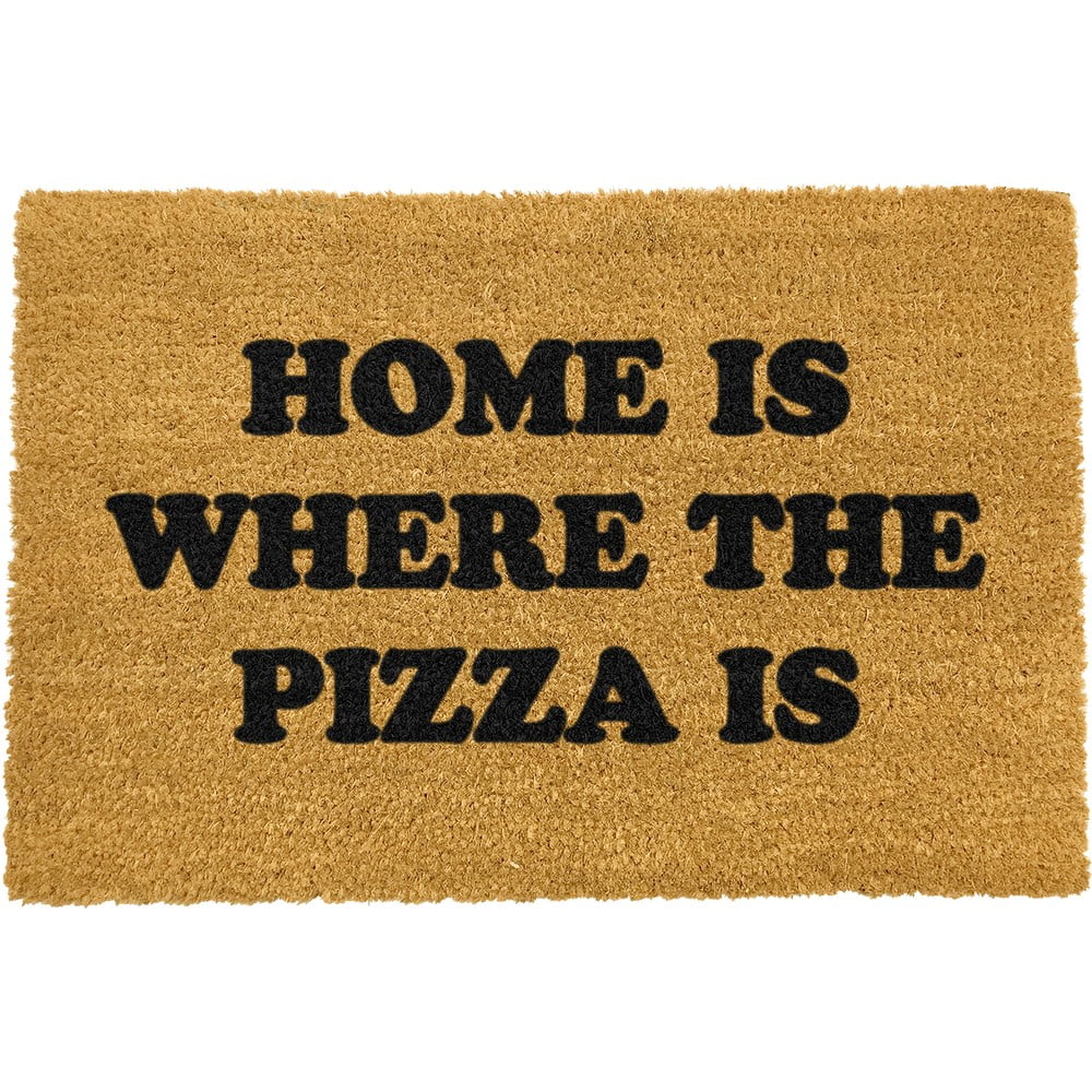 Covoraș intrare din fibre de cocos Artsy Doormats Home Is Where the Pizza Is, 40 x 60 cm Artsy pret redus