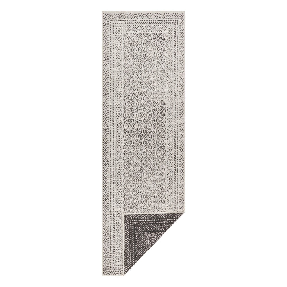 Poza Covor lung pentru exterior Ragami Berlin, 80x250 cm, negru - alb