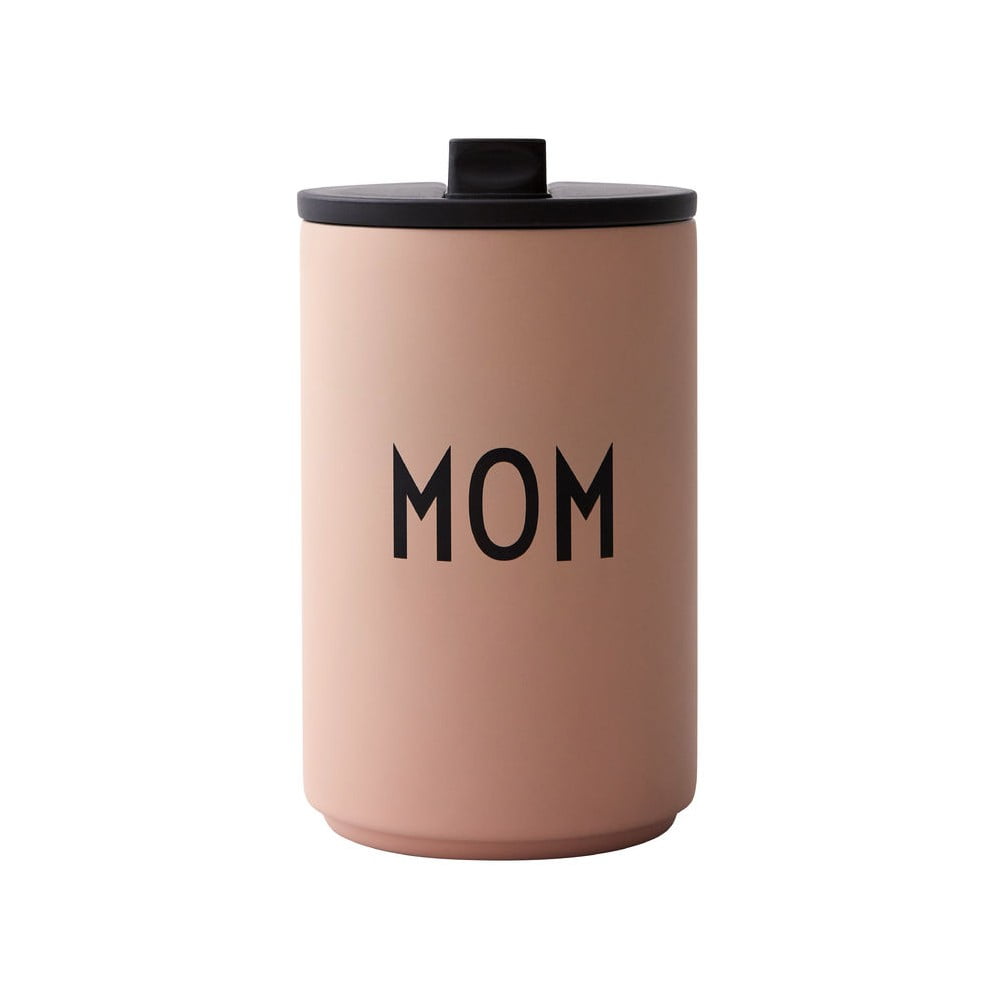 Cană termos Design Letters Mom, 350 ml, roz