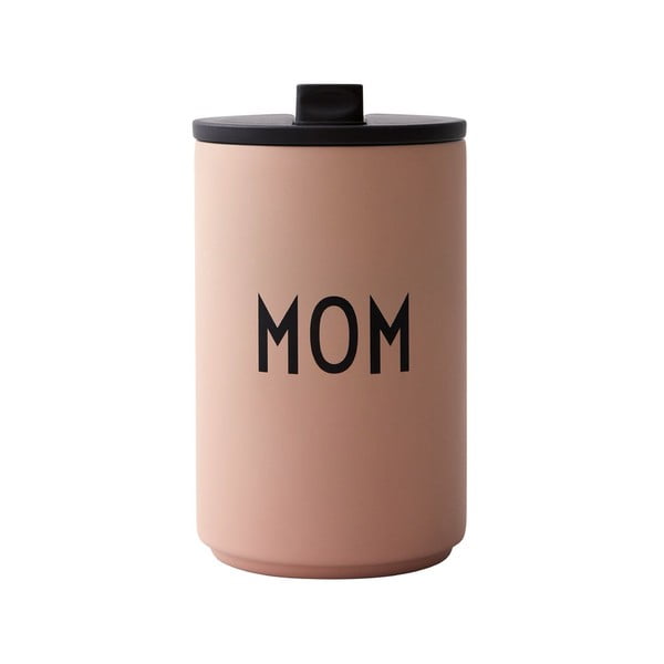 Cană termos Design Letters Mom, 350 ml, roz