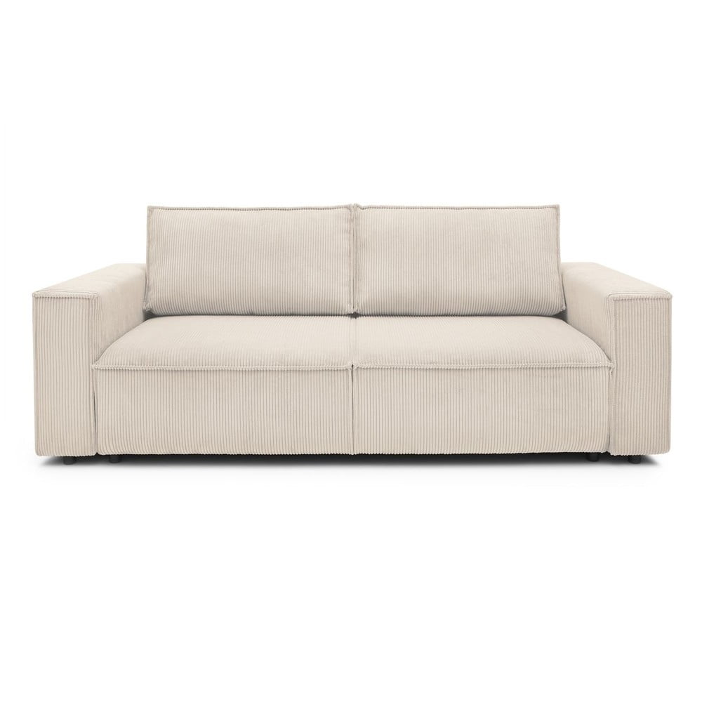 Canapea extensibilă cu velur Bobochic Paris Nihad, 245 cm, crem – alb Bobochic Paris imagine noua
