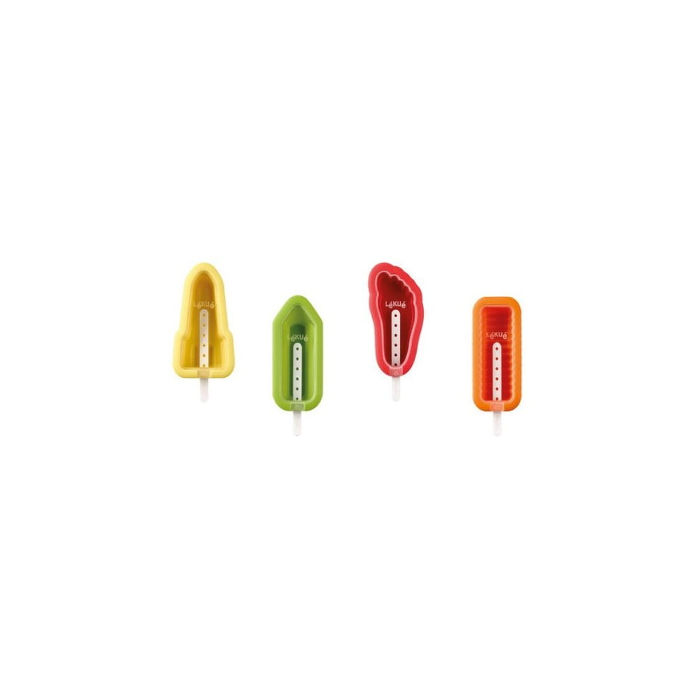 Set 4 forme colorate din silicon pentru înghețată cu diverse forme Lékué Iconic bonami.ro imagine 2022