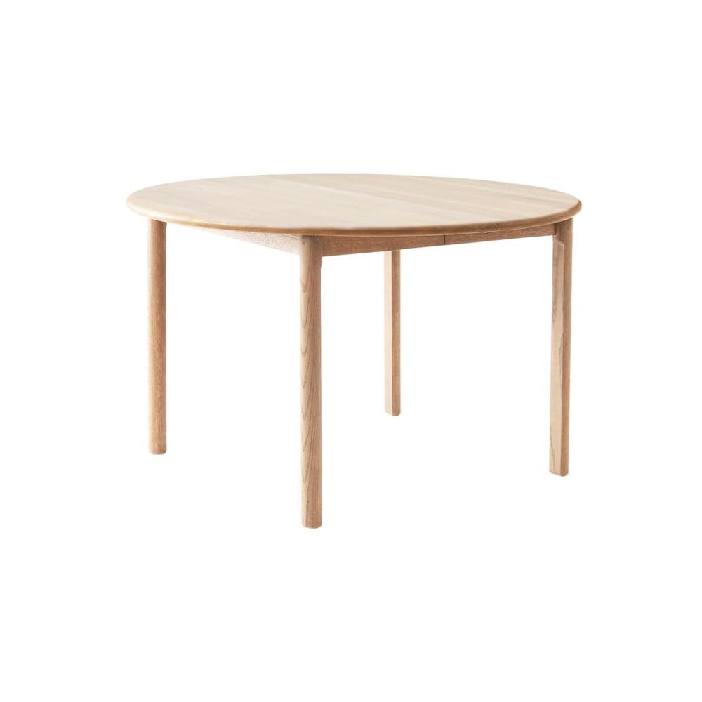 Masă de dining rotundă extensibilă din lemn de stejar cu blat suplimentar ø 120 cm Noor – Hammel Furniture