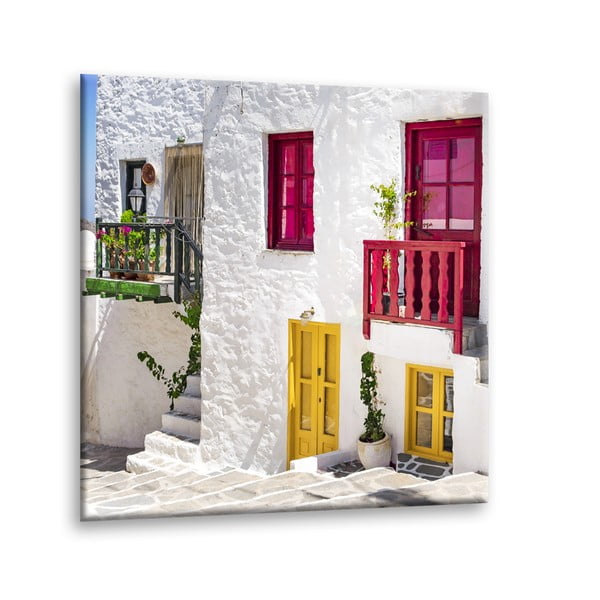 Tablou Styler Glasspik Destination Greece III, 30 x 30 cm