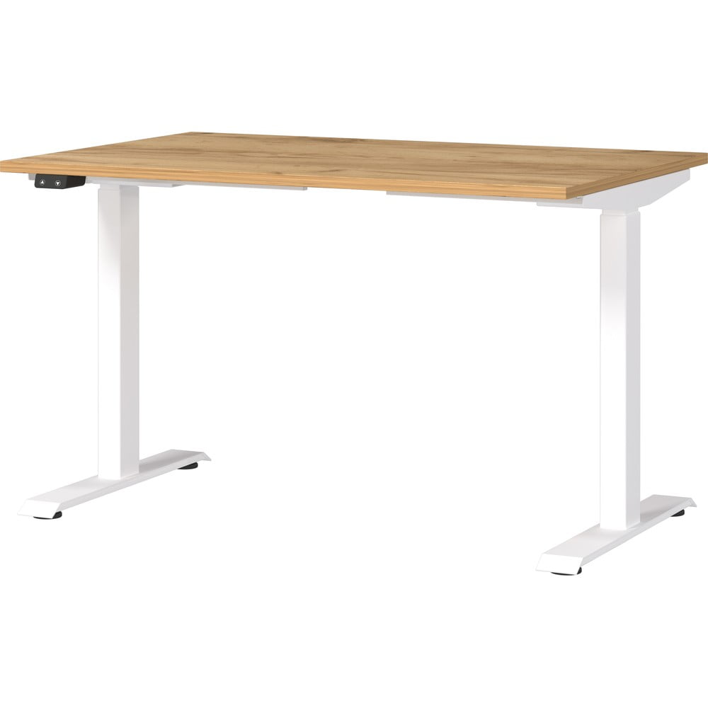 Birou cu blat cu aspect de lemn de stejar cu înălțime ajustabilă electric 80x120 cm Jet – Germania