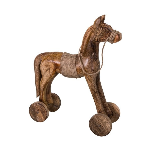 Statuetă decorativă din lemn Antic Line Cheval, înălțime 31 cm, formă cal