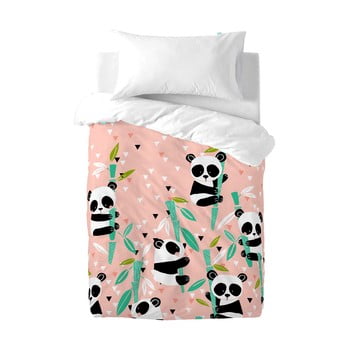 Lenjerie de pat din bumbac pentru copii Moshi Moshi Panda Garden, 100 x 120 cm bonami.ro