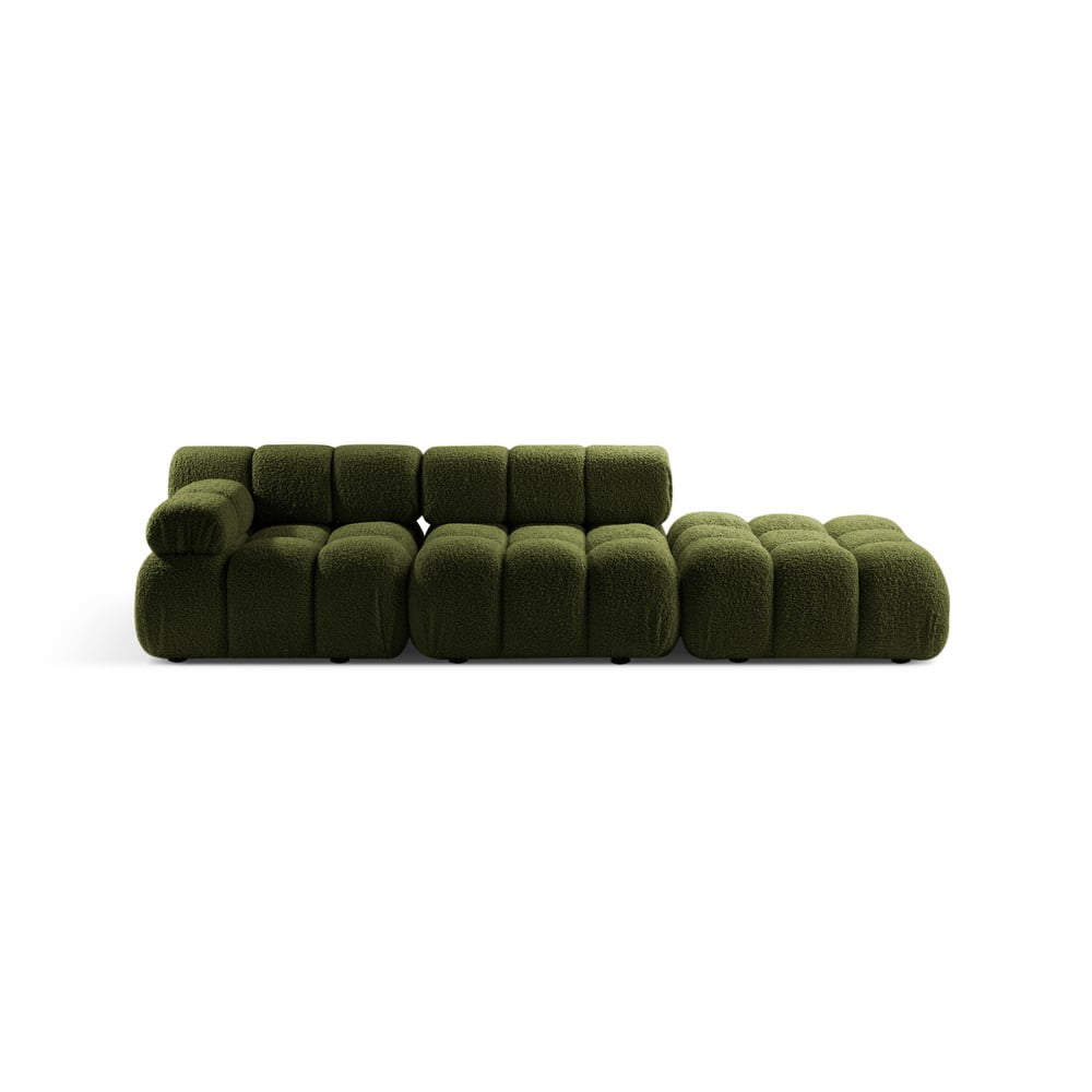 Canapea modulară verde cu tapițerie din țesătură bouclé 288 cm Bellis – Micadoni