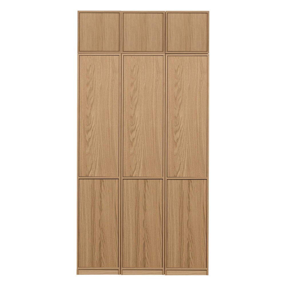 Bibliotecă modulară în culoare naturală cu aspect de lemn de stejar 120x243 cm Modulair – vtwonen