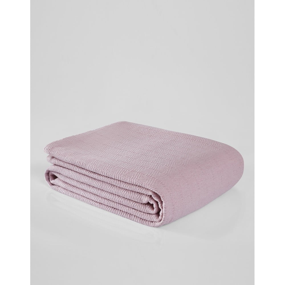  Cuvertură roz din bumbac pentru pat dublu 200x230 cm Serenity – Mijolnir 