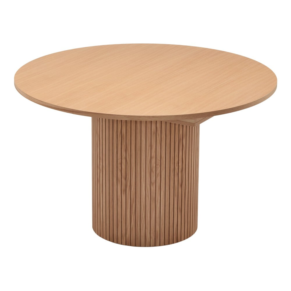 Masă de dining rotundă extensibilă cu aspect de lemn de stejar ø 115 cm Malaga – Bonami Selection