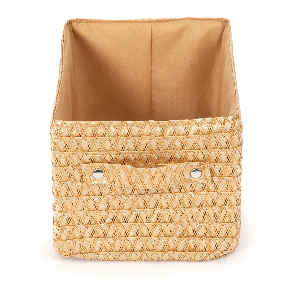 Coș depozitare compactor lilou, 23 x 15 x 12 cm, bej