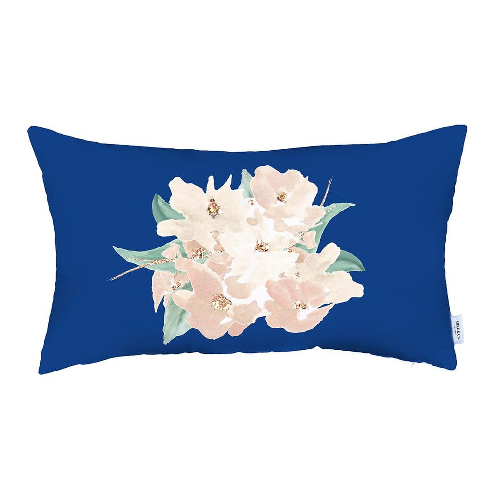 Față de pernă decorativă Mike & Co. NEW YORK Honey Flowers, 31 x 50 cm, albastru-roz bonami.ro imagine noua