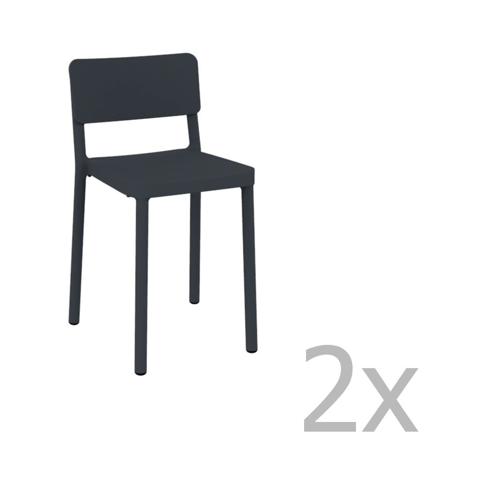 Set 2 scaune bar adecvate pentru exterior Resol Lisboa, înălțime 72,9 cm, gri închis