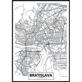 Poster cu ramă pentru perete MAP/BRATISLAVA, 40 x 50 cm