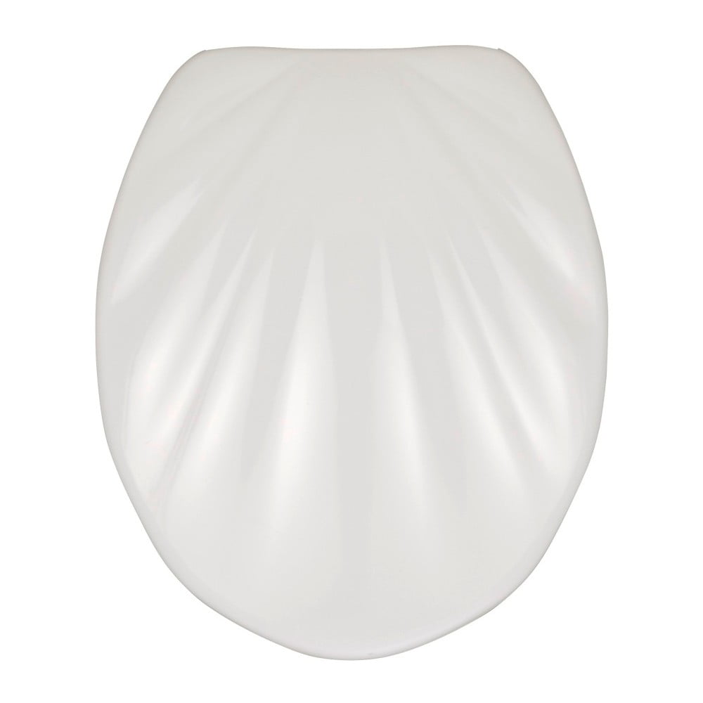 Poza Capac WC cu inchidere lenta Wenko Premium Sea Shell, 45,5 x 38 cm, alb