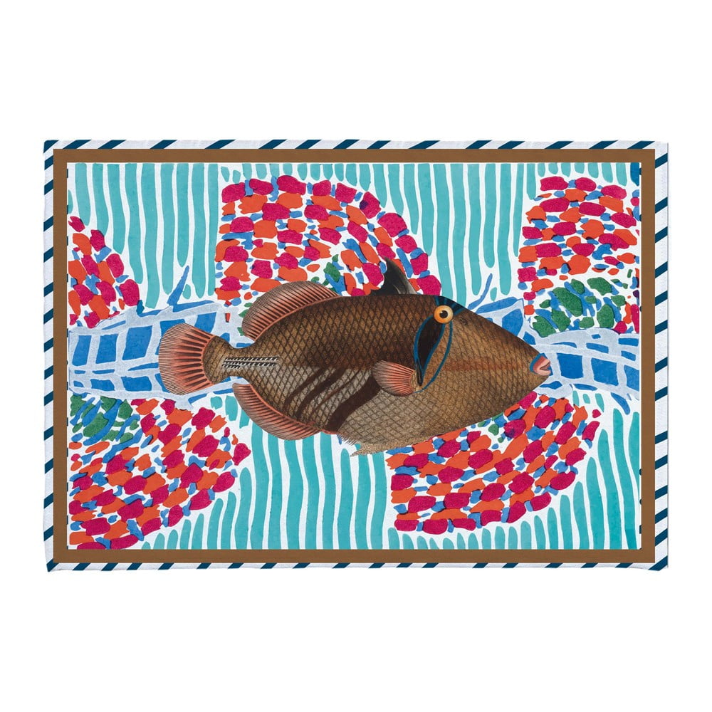 Covoraș de baie turcoaz 40×60 cm Tufted Fish – Really Nice Things 40x60 imagine noua