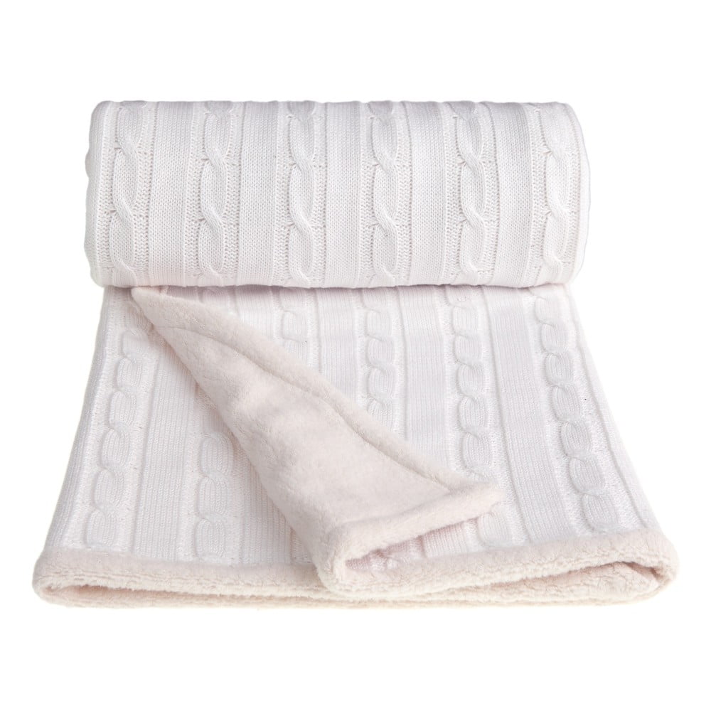 Pătură tricotată din amestec de bumbac pentru copii T-TOMI Winter, 80 x 100 cm, alb bonami.ro