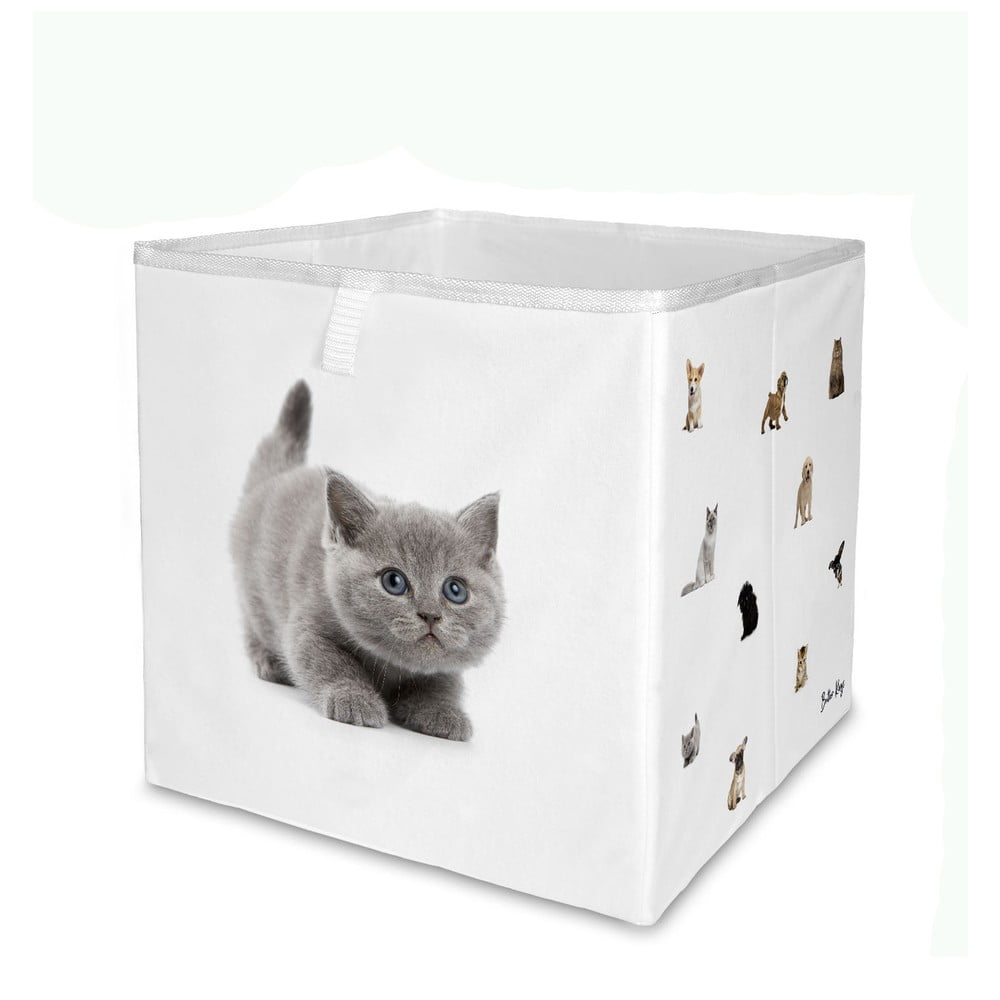 Organizator de jucării pentru copii alb din material textil 32x32x32 cm The Cutest Ones – Butter Kings