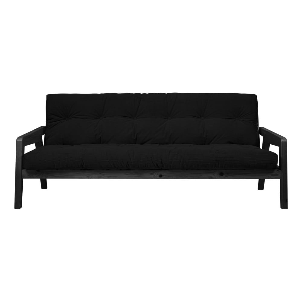 Canapea variabilă cu tapițerie din catifea reiată Karup Design Grab Black/Charcoal