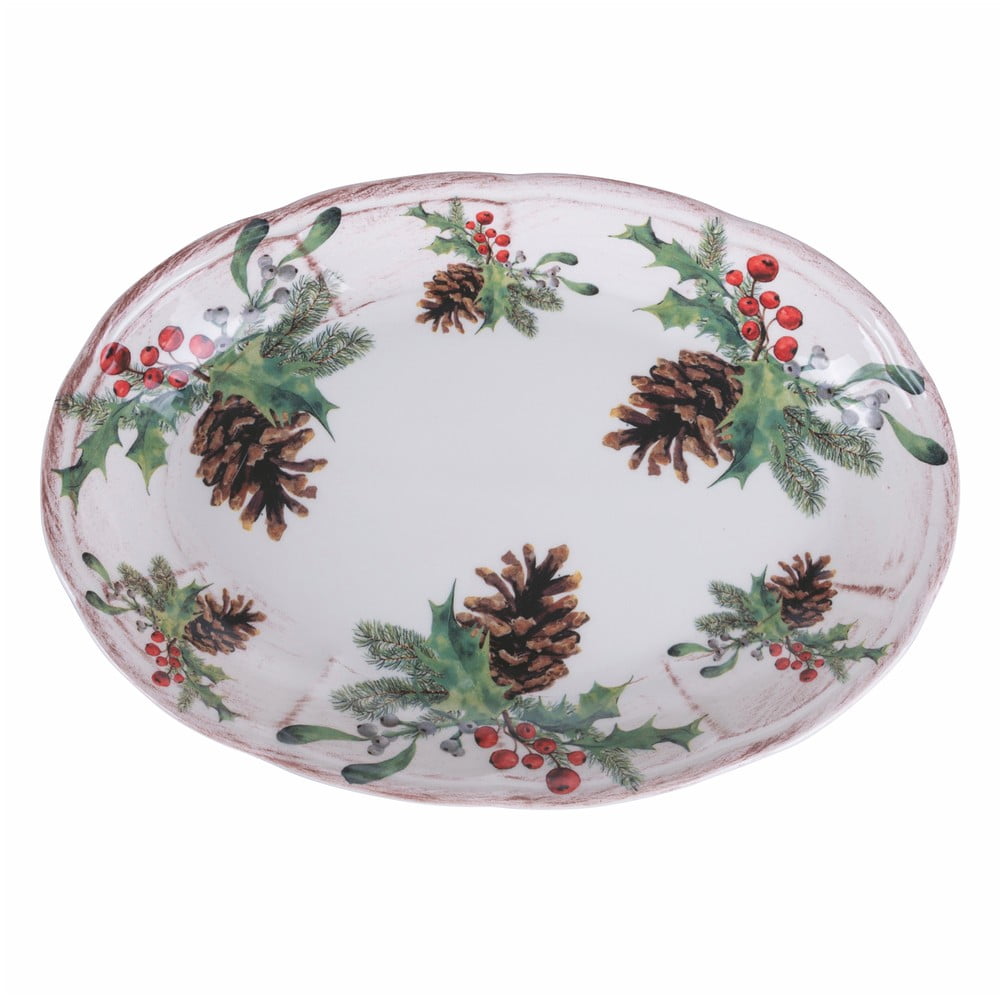 Platou servire de Crăciun din ceramică Villa d’Este Ortisei, 27,5 x 45 cm bonami.ro pret redus