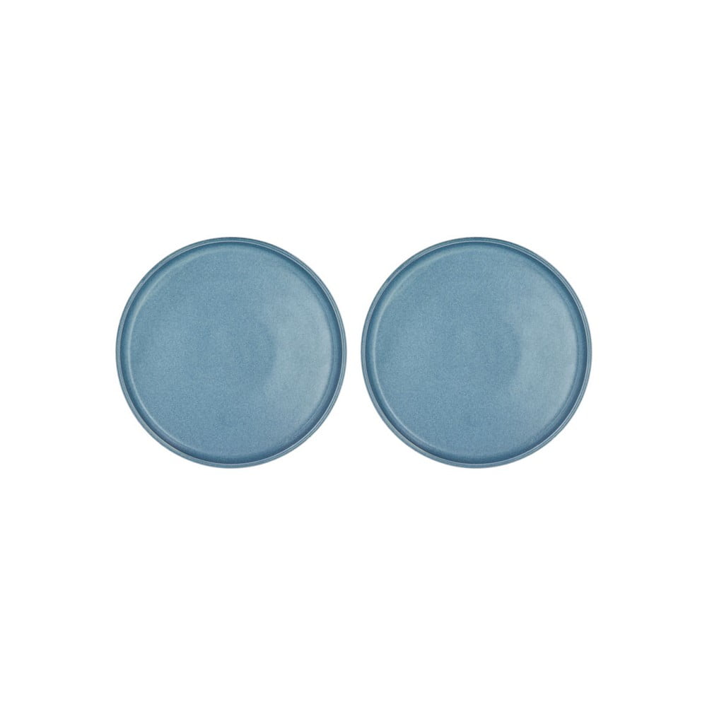 Poza Set 2 farfurii din portelan pentru desert Villa Collection Fjord, Ã¸ 20,8 cm, albastru